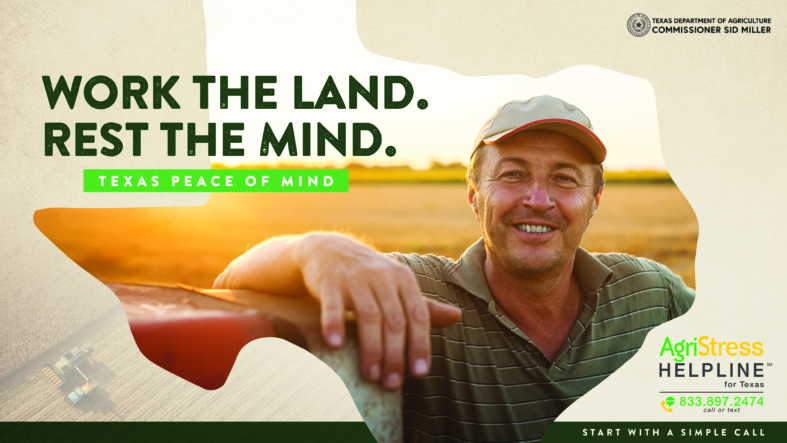 Texas AgriStress Hotline campaign key visual