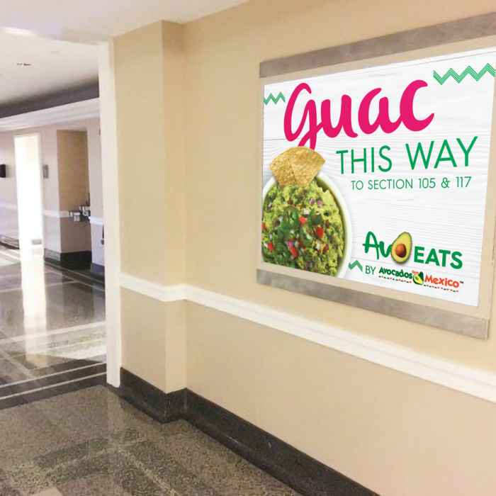 AvoEats concourse sign at the American Airlines Center