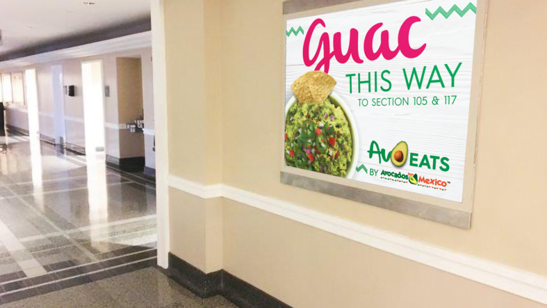 AvoEats concourse sign at the American Airlines Center