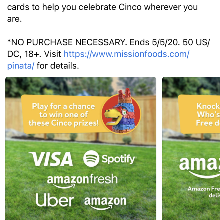 Mission Foods Cinco de Mayo Facebook post