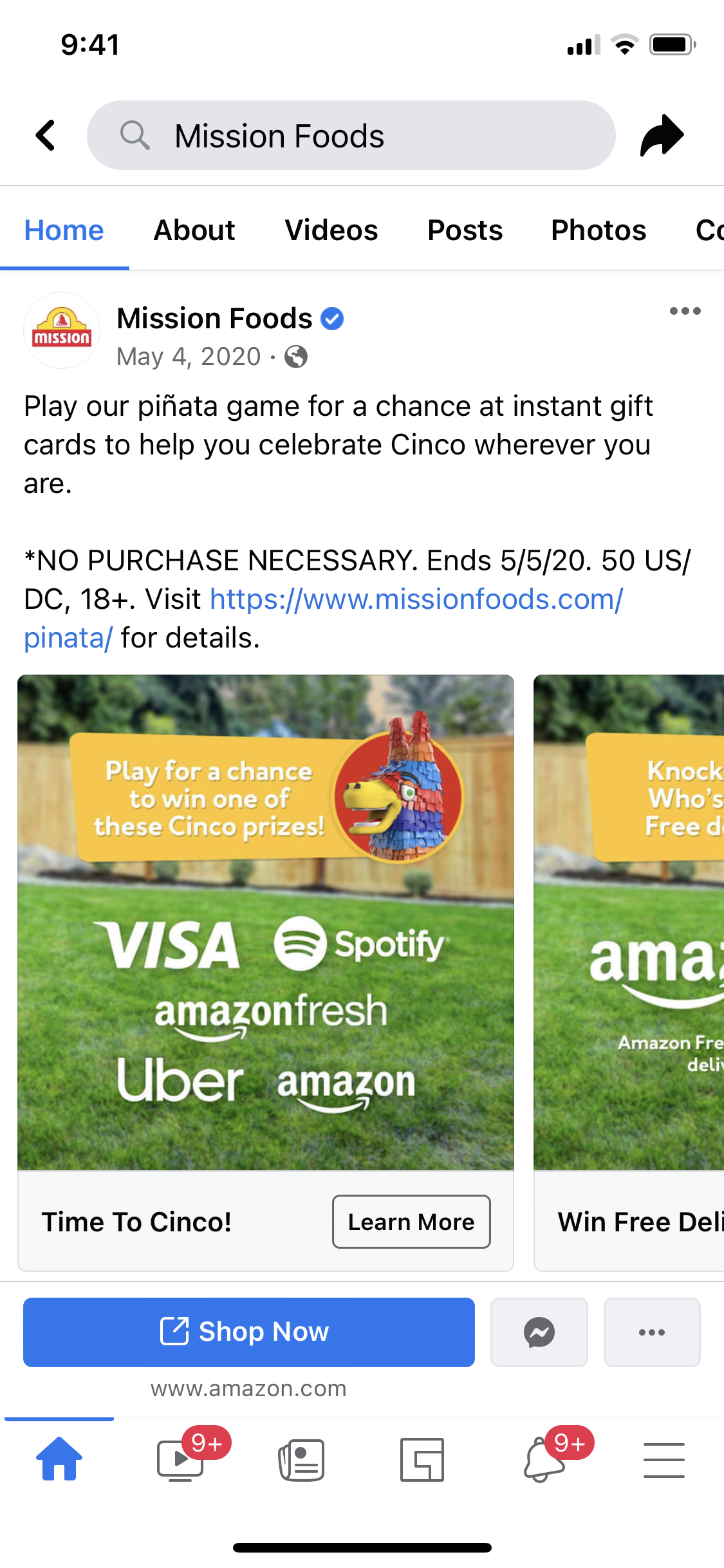 Mission Foods Cinco de Mayo Facebook post