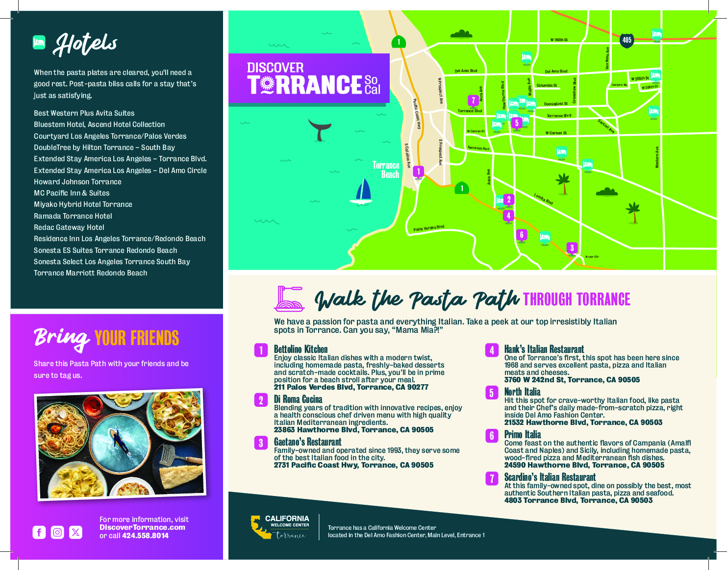 Cover of the Discover Torrance Pasta Path Map
