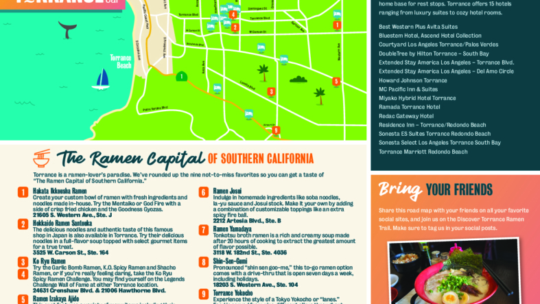 Cover of the Discover Torrance Ramen Trail Map