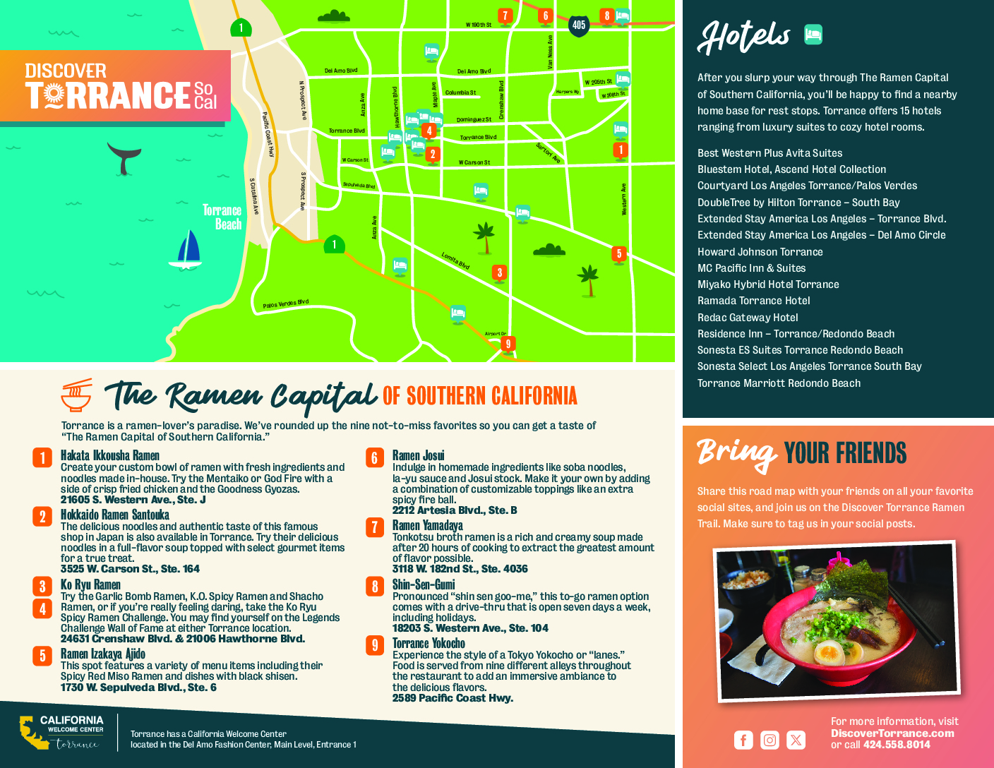 Cover of the Discover Torrance Ramen Trail Map